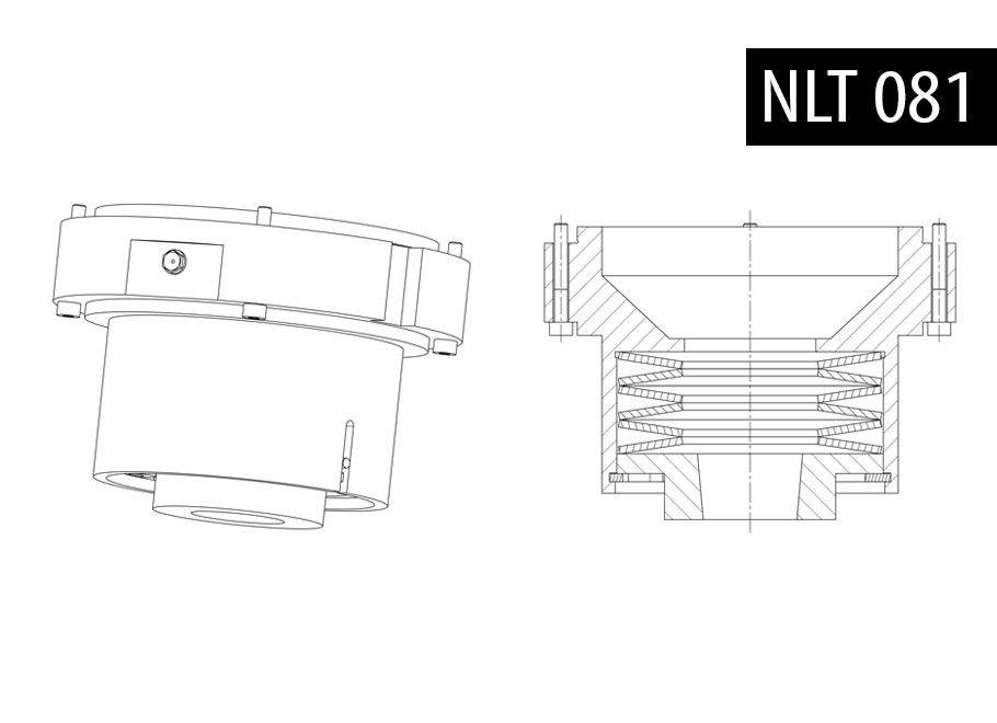 BalTec 用于下支架 NTL 的图形图像，带用于 081 型机器的碟形弹簧